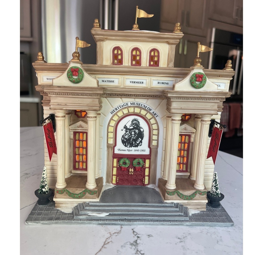 Department 56 CIC Village HERITAGE MUSEUM OF ART Thomas Nast Christmas #58831